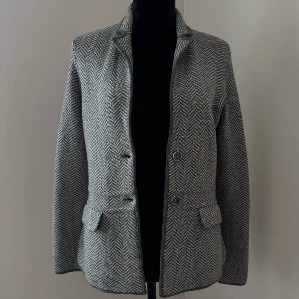 Talbots Gray Wool Herringbone Jacket